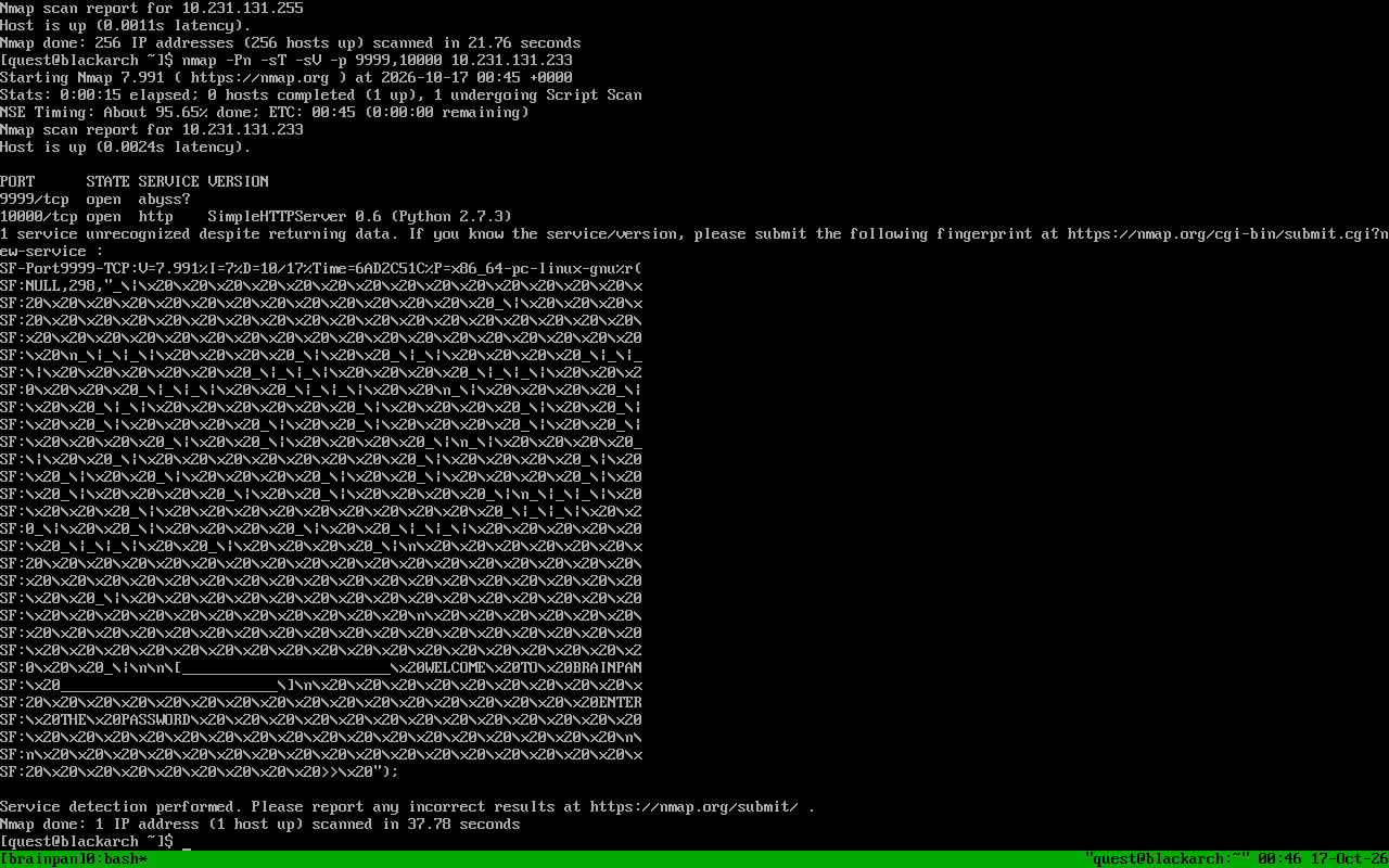host discovery and service scan